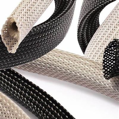 UL RoHS PET noir à manches tressées expandables résistant aux températures élevées