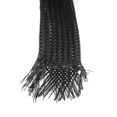 UL RoHS PET noir à manches tressées expandables résistant aux températures élevées