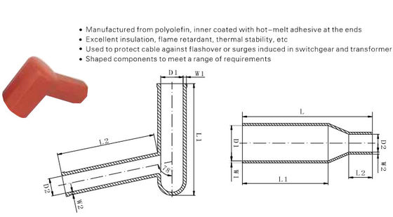 Réducteur de flamme, rétrécissement thermique, angle droit/bouchon en ligne